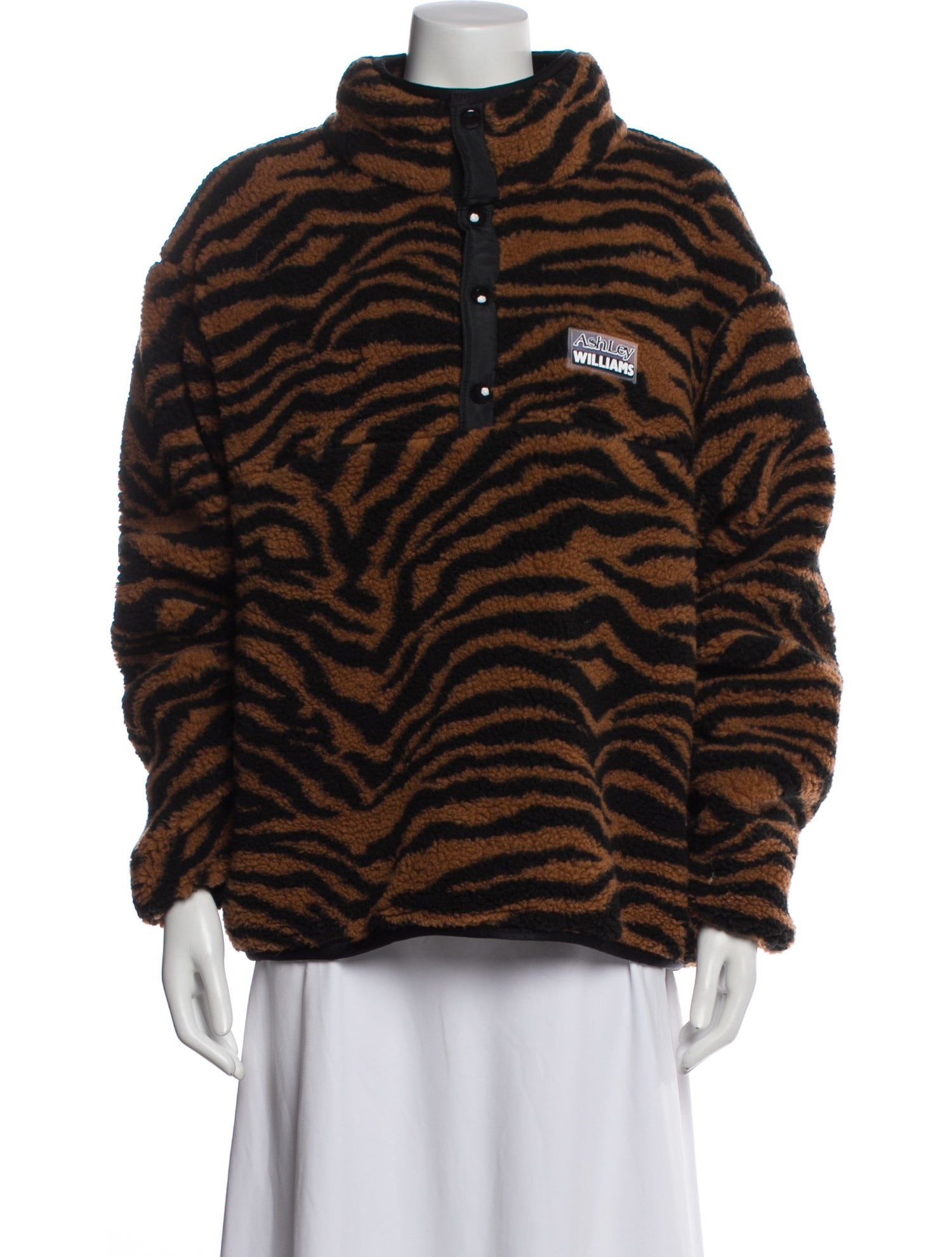 Ashley Williams Animal Print Turtleneck Sweater