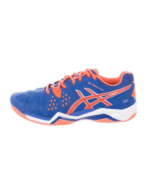 Asics Leather Printed Athletic Sneakers Blue