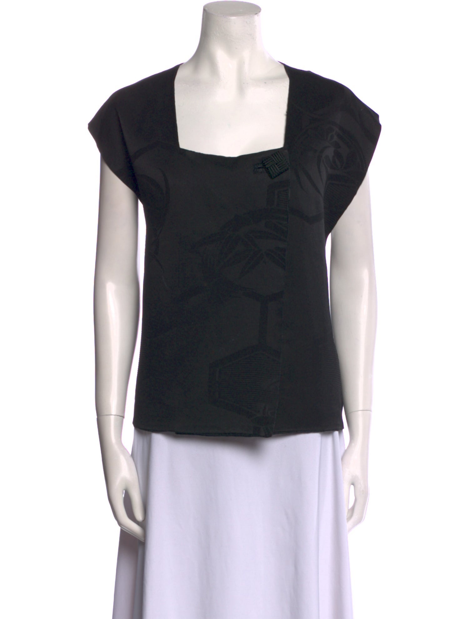 Asiatica Silk Square Neckline Top