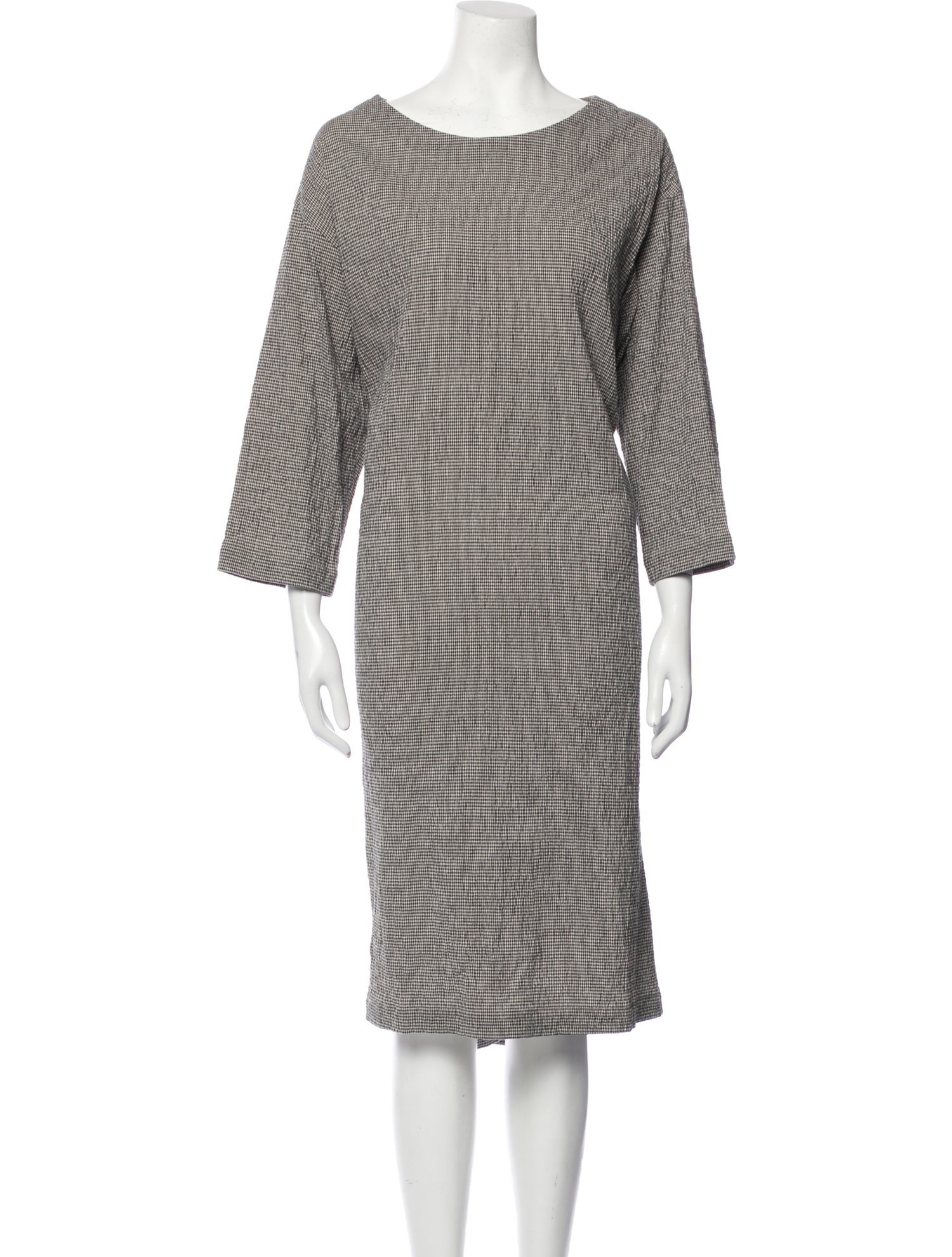 Asiatica Plaid Print Midi Length Dress