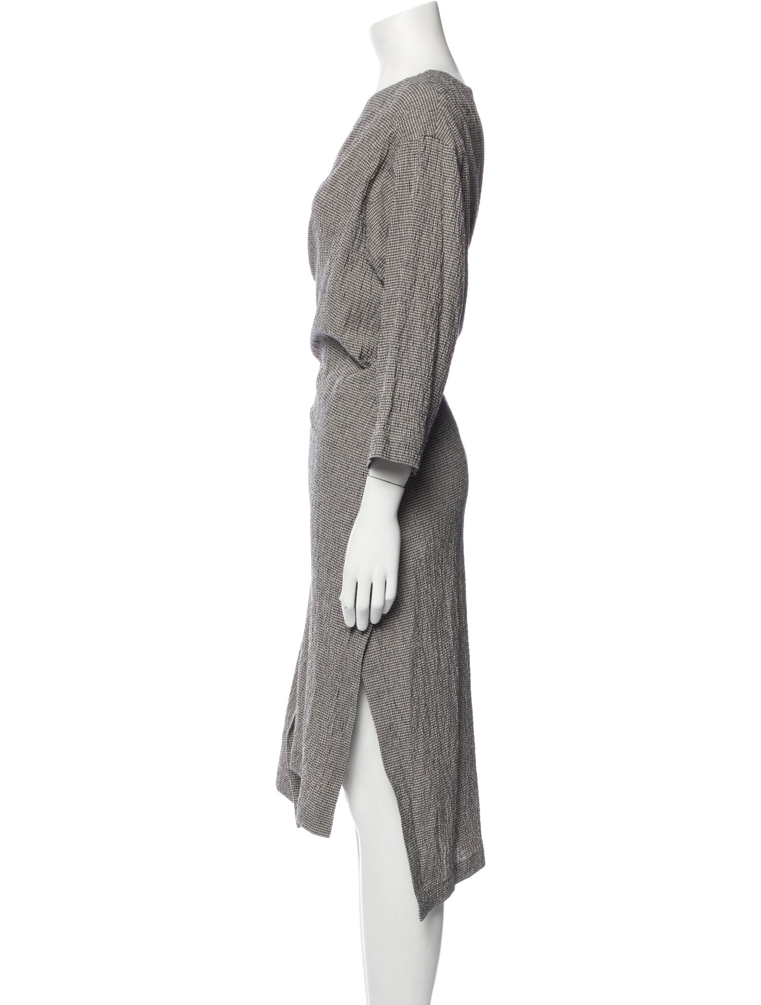 Asiatica Plaid Print Midi Length Dress