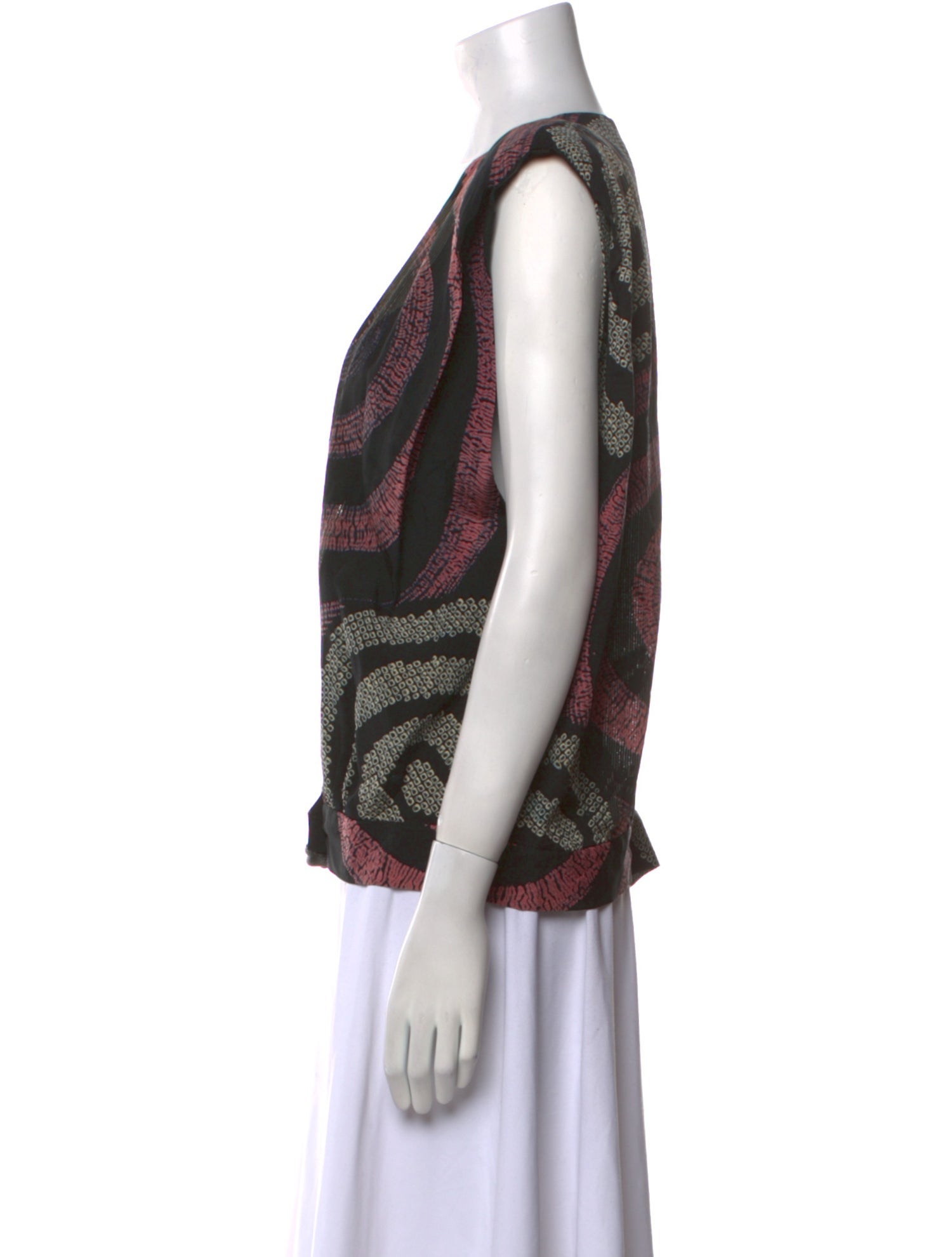 Asiatica Printed V-Neck Blouse