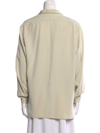 Asiatica Silk Long Sleeve Button-Up Top