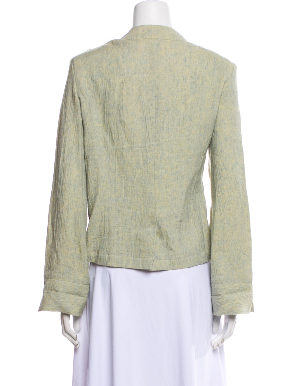 Asiatica Jacket Green Collarless Patch Pockets & - image 3