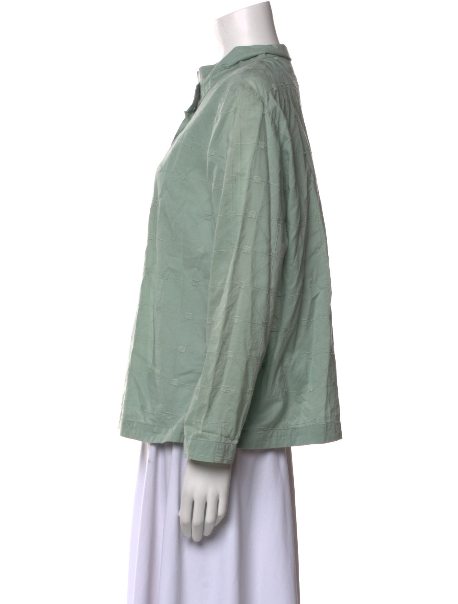 Asiatica Three-Quarter Sleeve Button-Up Top