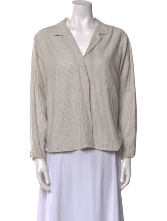 Asiatica Printed V-Neck Blouse