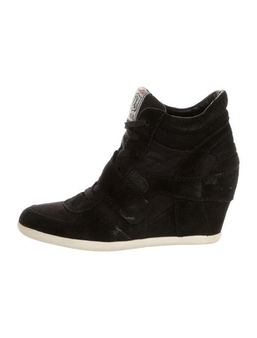 Aska Suede Wedge Sneakers Black