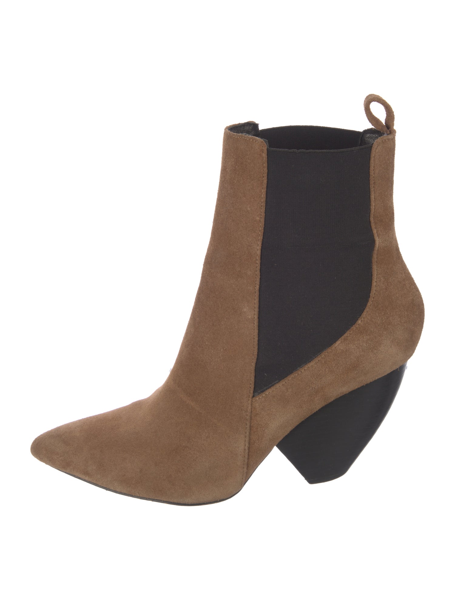 Aska Suede Colorblock Pattern Chelsea Boots