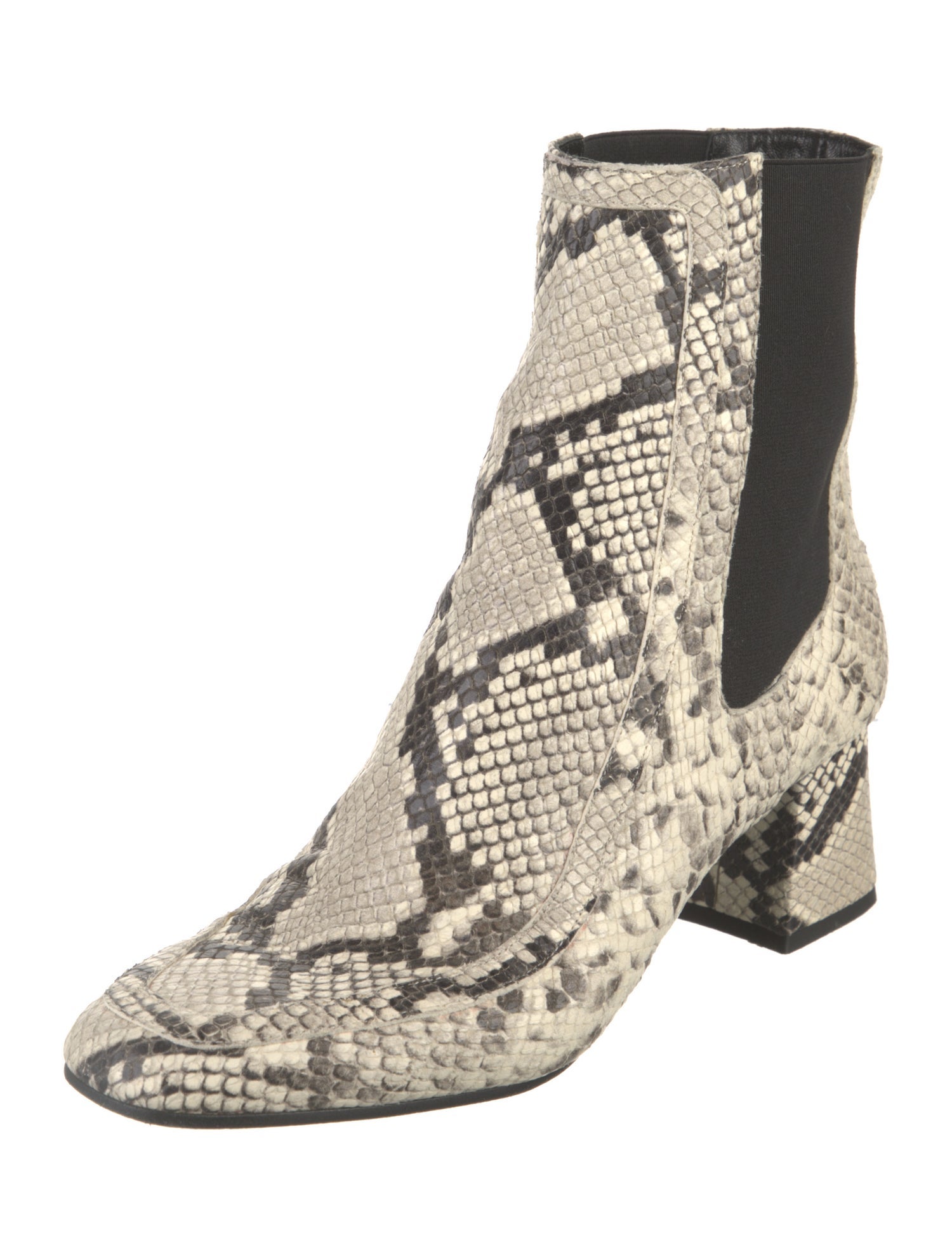 Aska Leather Animal Print Combat Boots