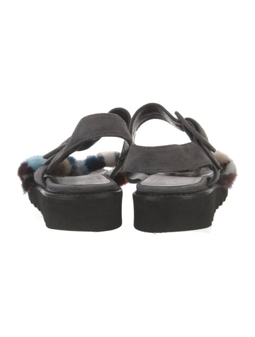 Aska Fur Printed Slingback Sandals
