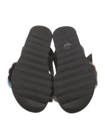 Aska Fur Printed Slingback Sandals