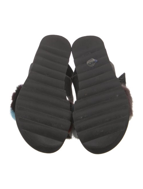 Aska Fur Printed Slingback Sandals