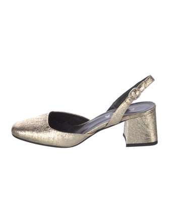 Aska Leather Animal Print Slingback Pumps