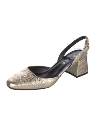 Aska Leather Animal Print Slingback Pumps