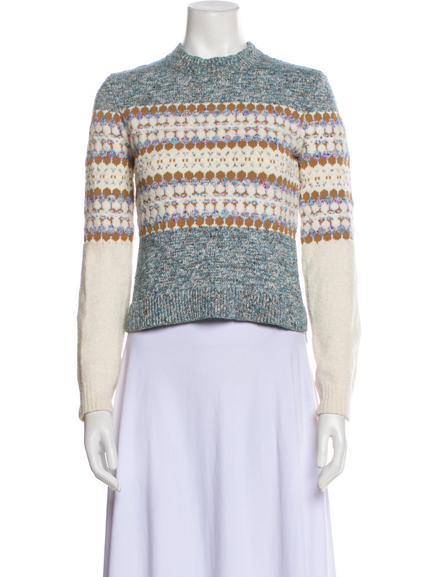 Aknvas Striped Mock Neck Sweater