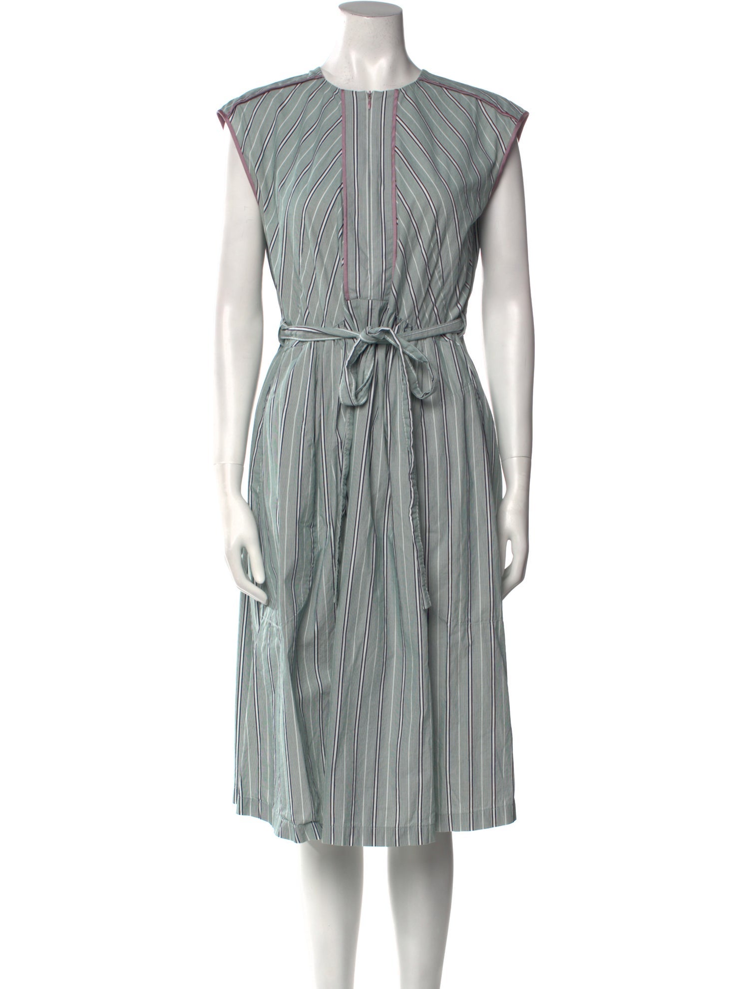 Aknvas Striped Midi Length Dress