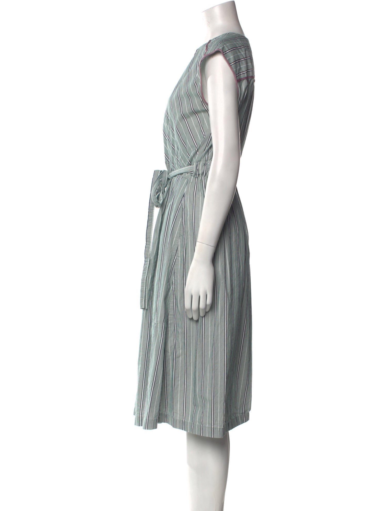 Aknvas Striped Midi Length Dress