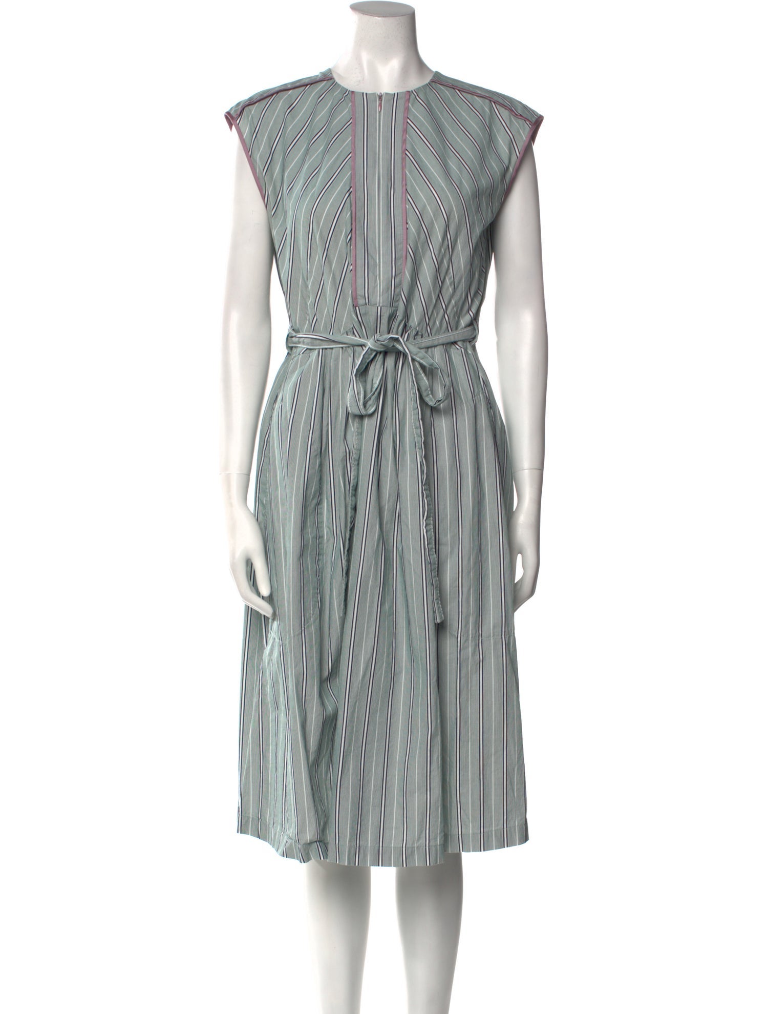 Aknvas Striped Midi Length Dress