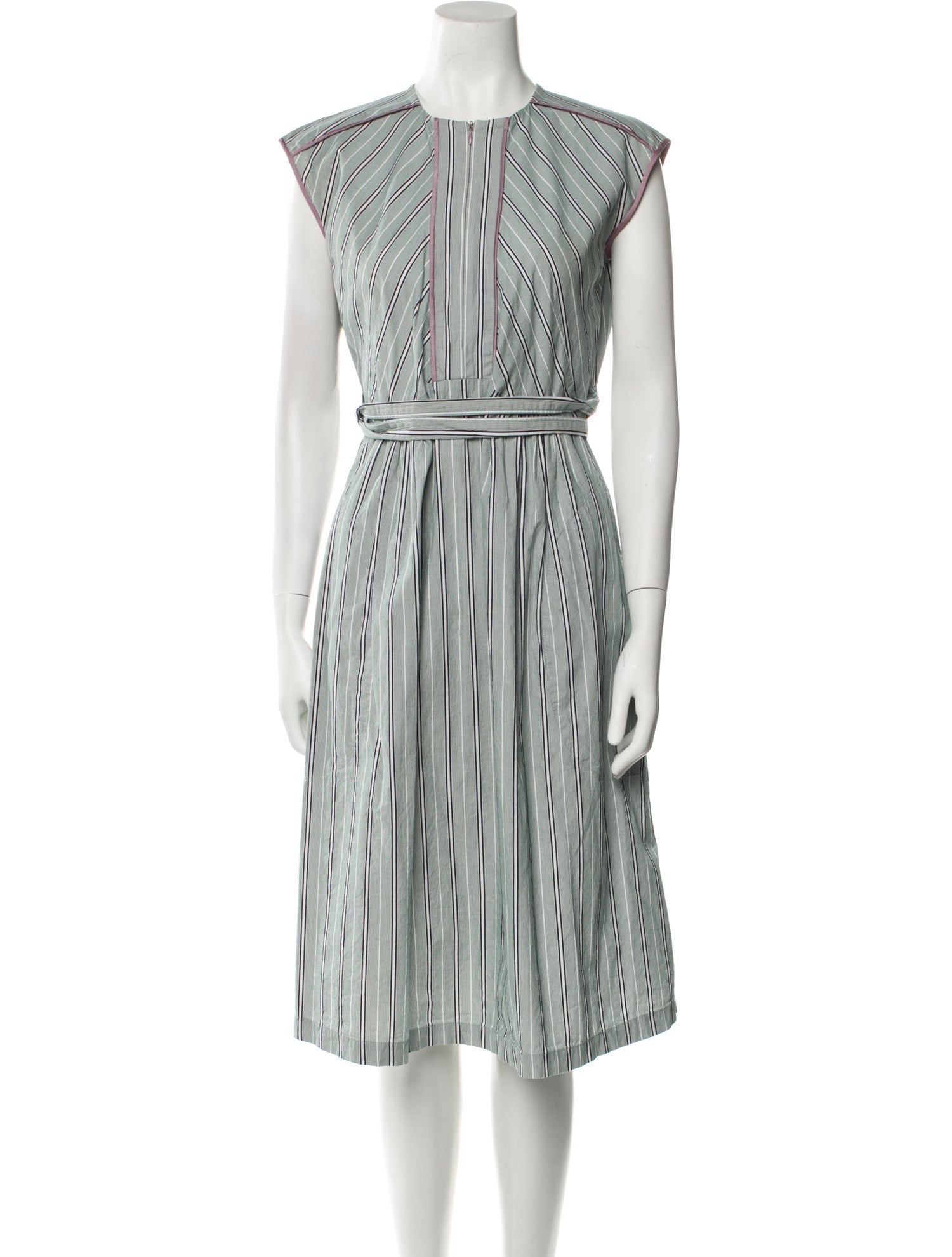 Aknvas Striped Midi Length Dress