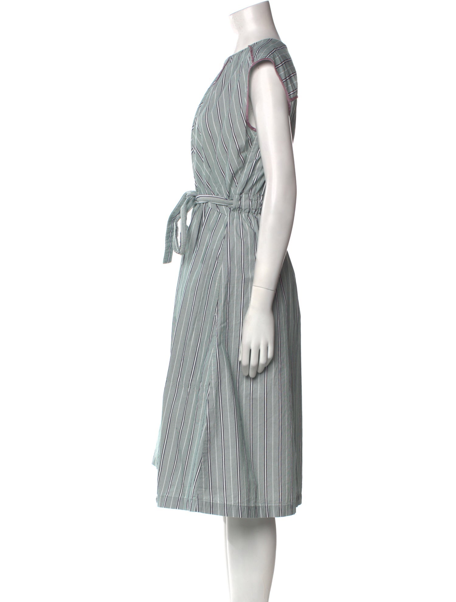 Aknvas Striped Midi Length Dress