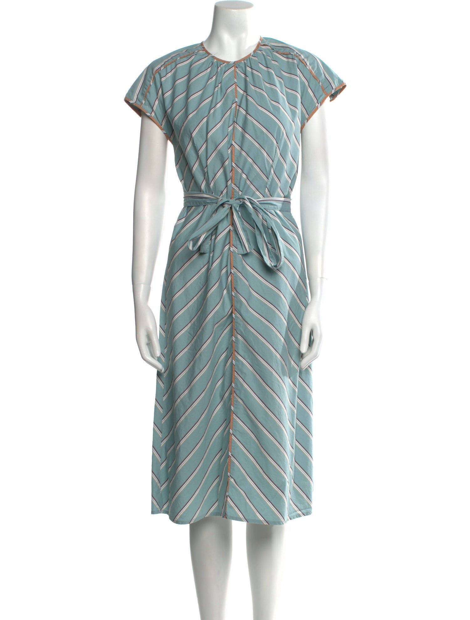 Aknvas Striped Midi Length Dress