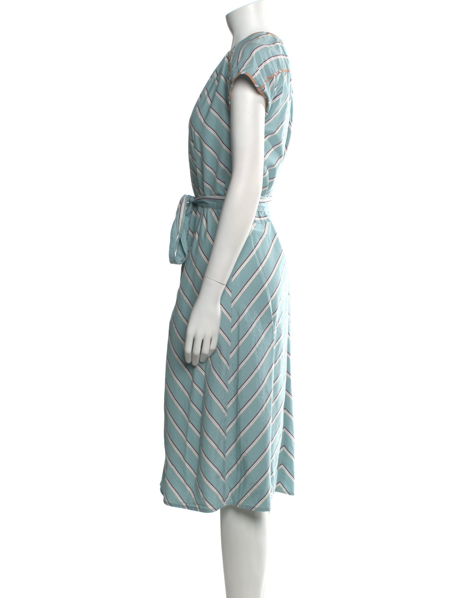 Aknvas Striped Midi Length Dress