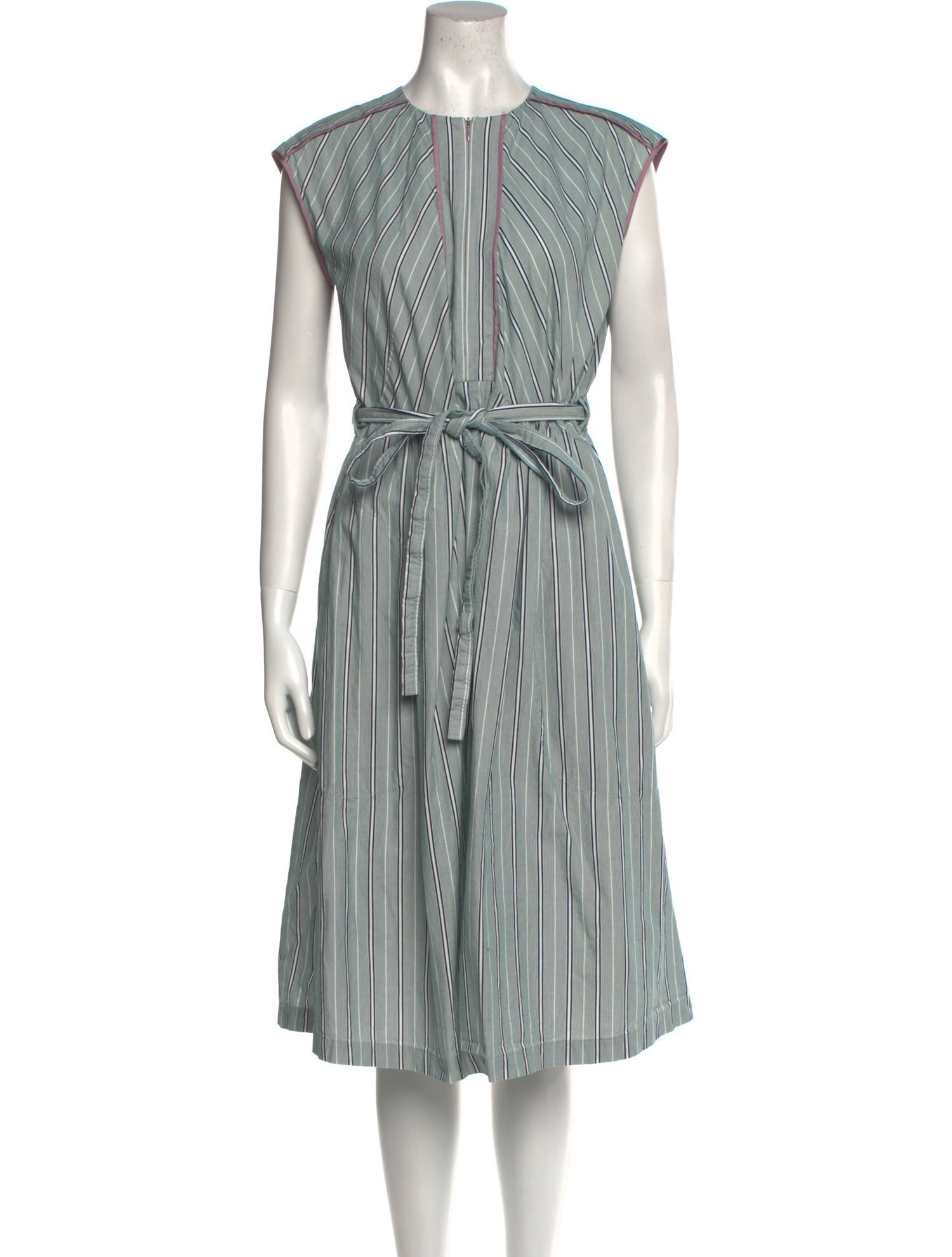 Aknvas Striped Midi Length Dress