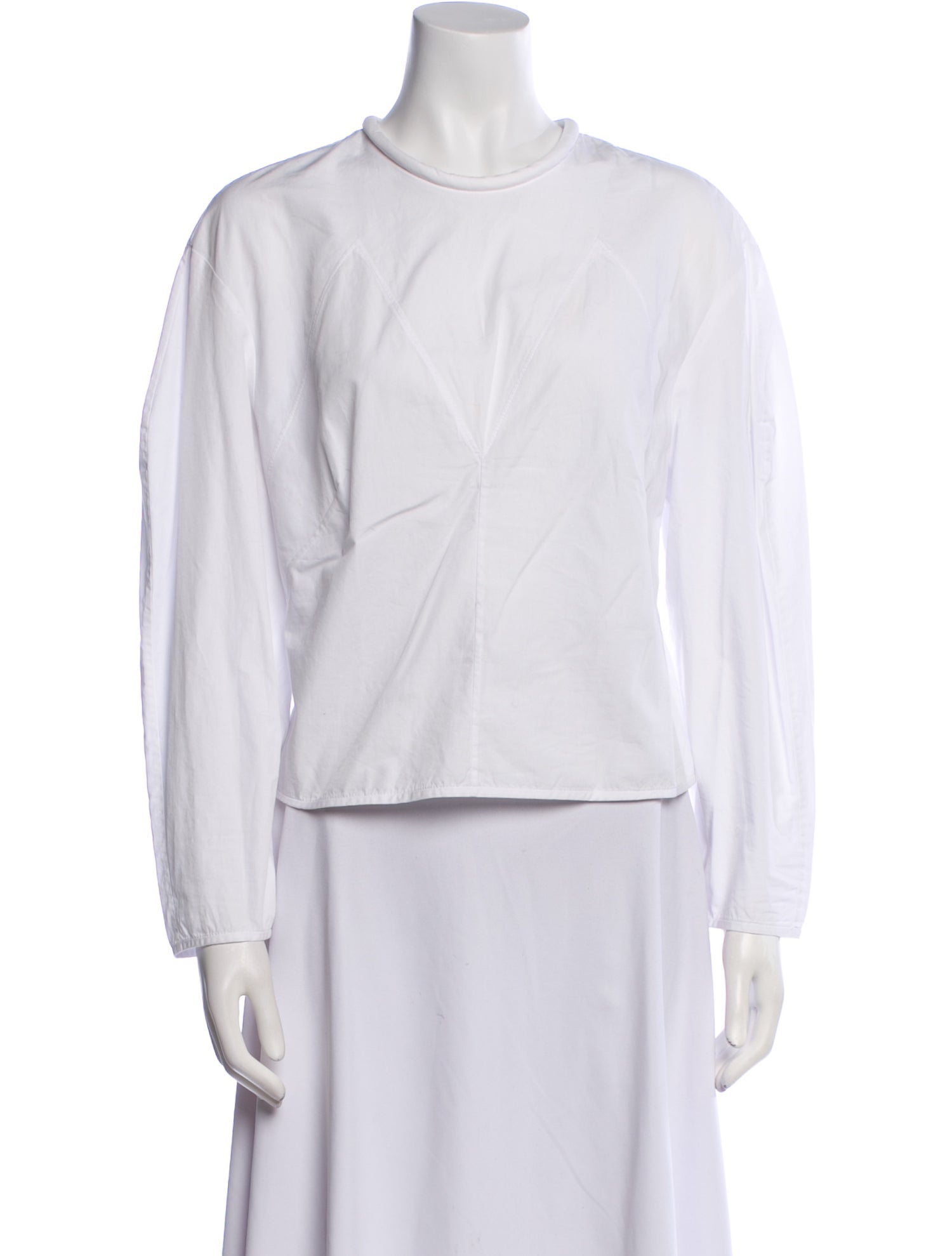 Aknvas Crew Neck Long Sleeve Blouse