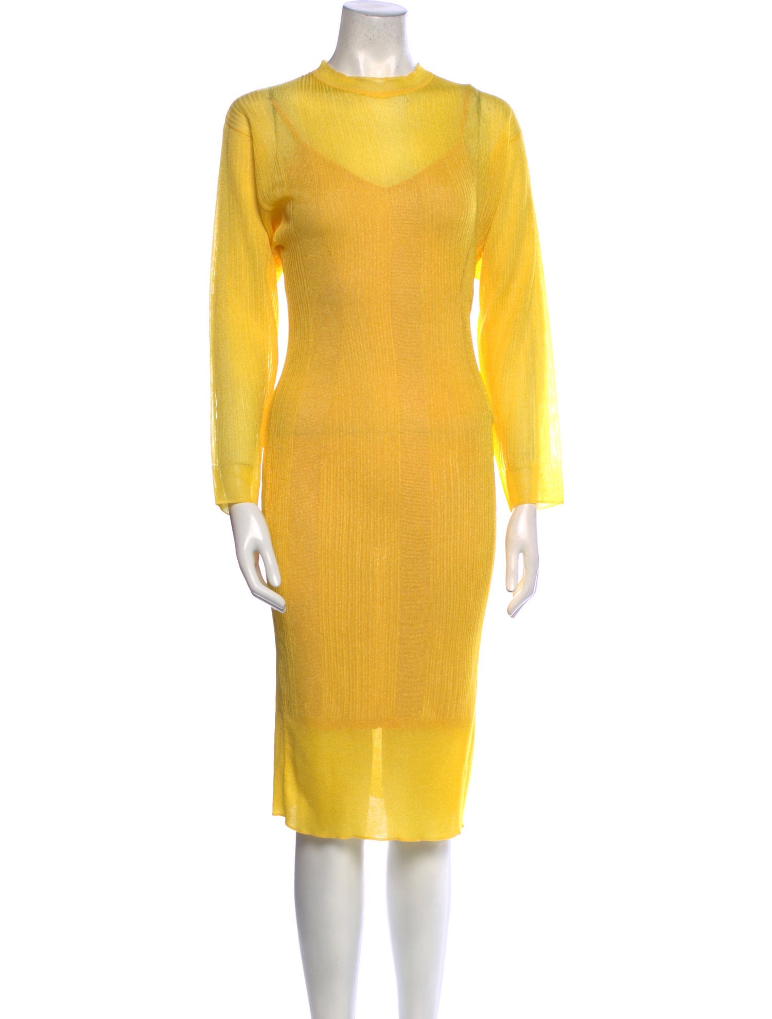Aknvas Mock Neck Knee-Length Dress