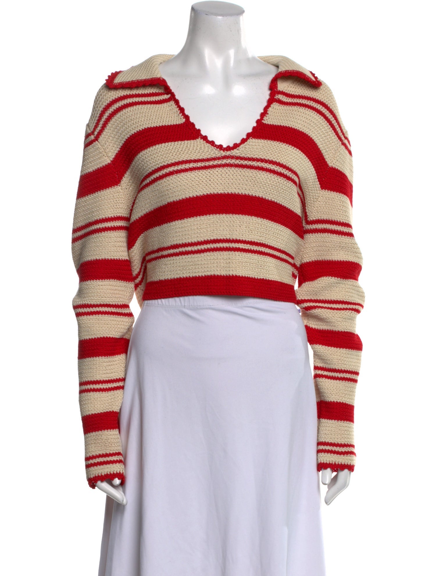Aknvas Striped V-Neck Sweater w/ Tags