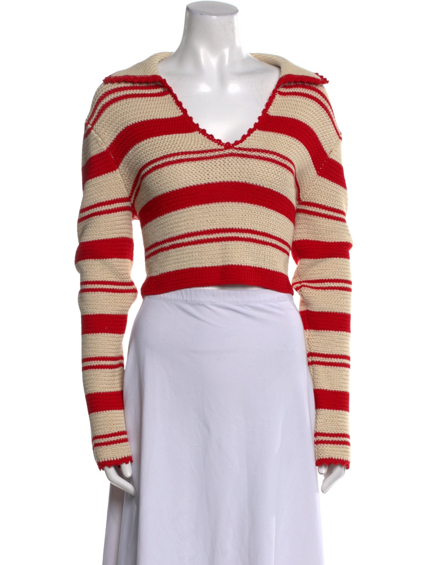 Aknvas Striped V-Neck Sweater w/ Tags