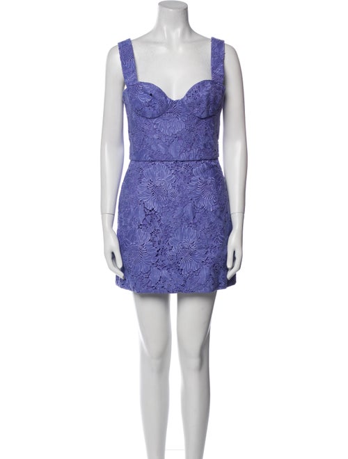 Aknvas Lace Pattern Mini Dress