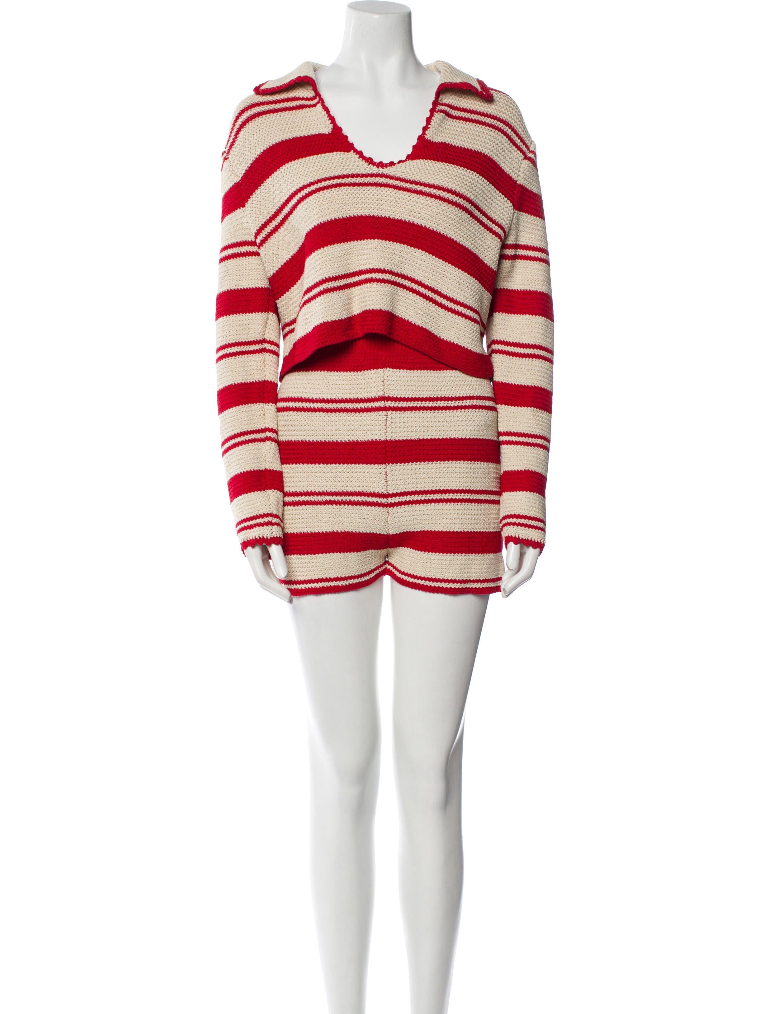 Aknvas Striped Short Set