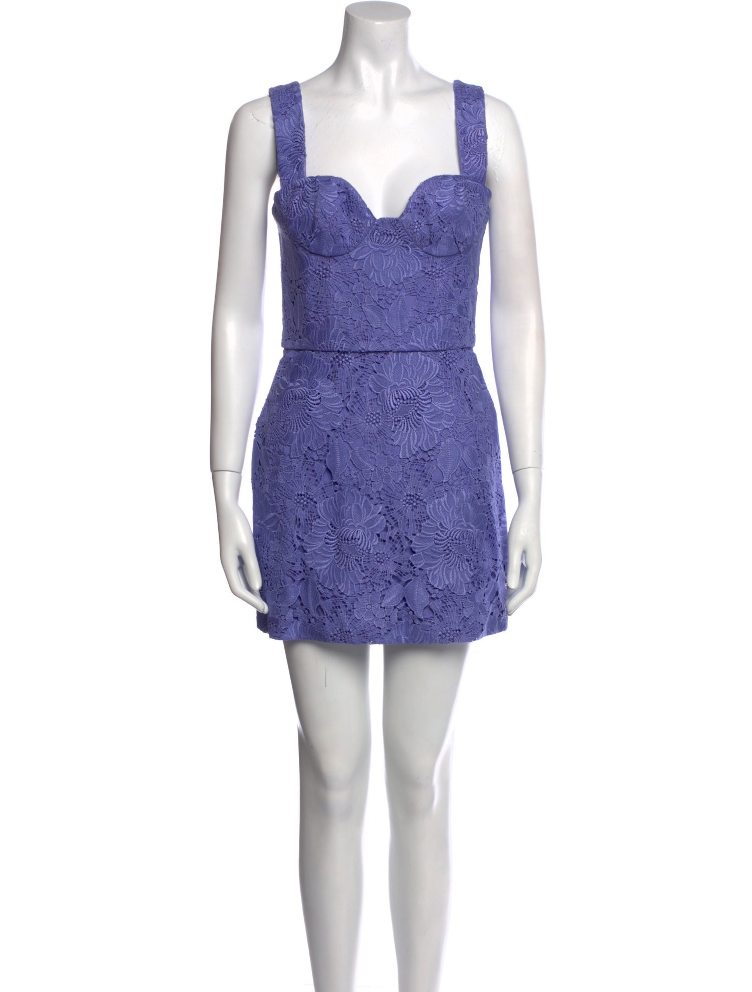 Aknvas Lace Pattern Mini Dress