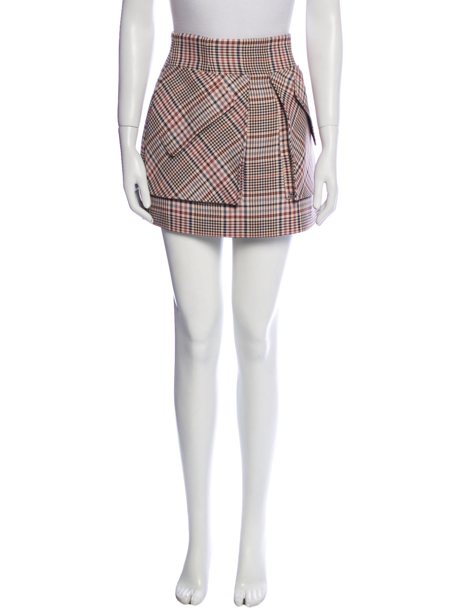 Aknvas Plaid Print Mini Skirt