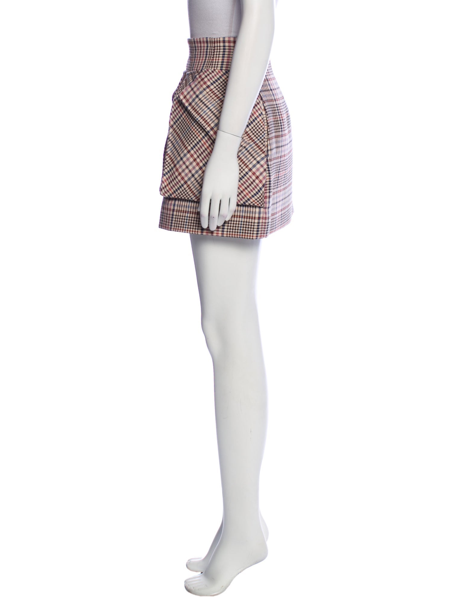 Aknvas Plaid Print Mini Skirt