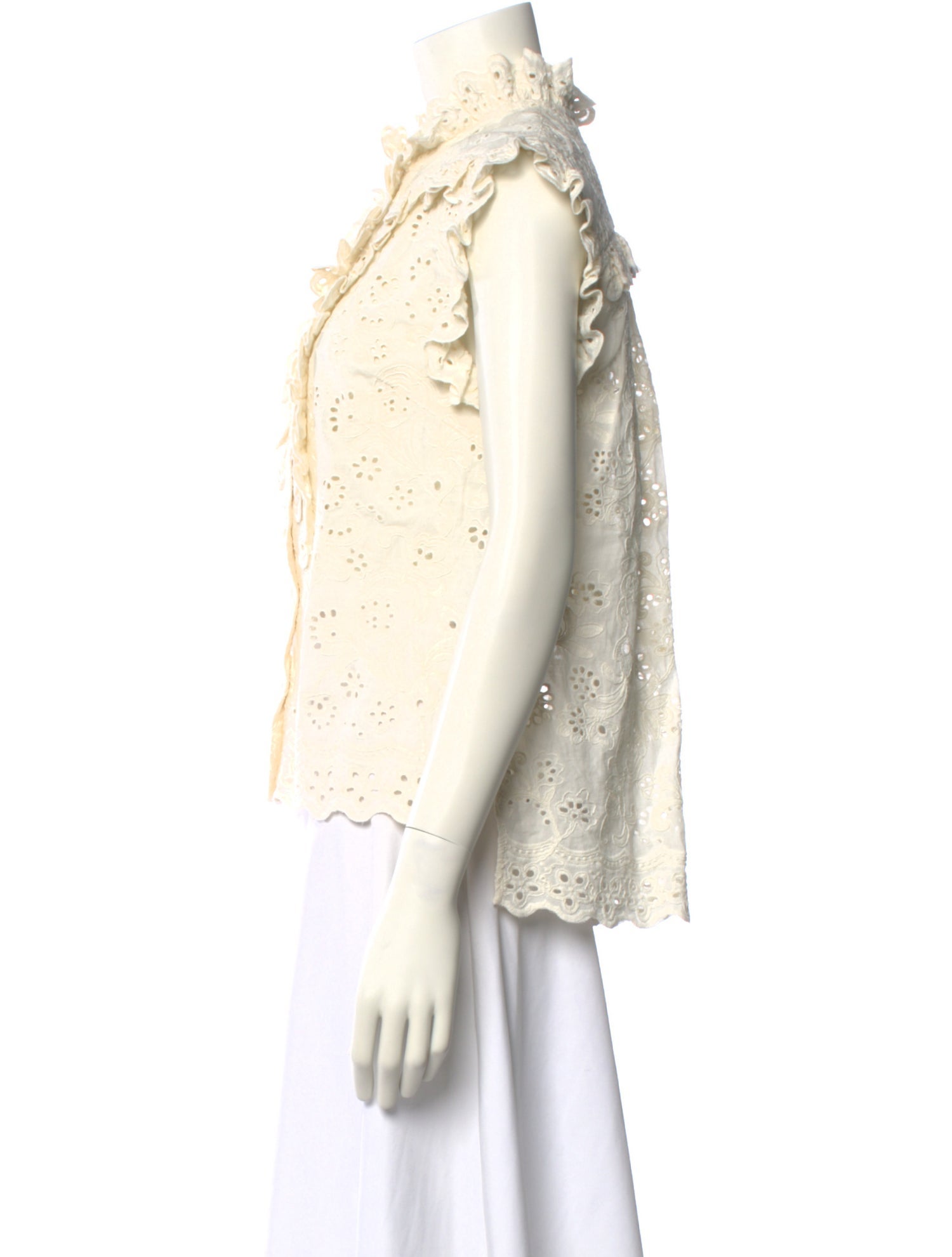 Aknvas Mock Neck Short Sleeve Blouse