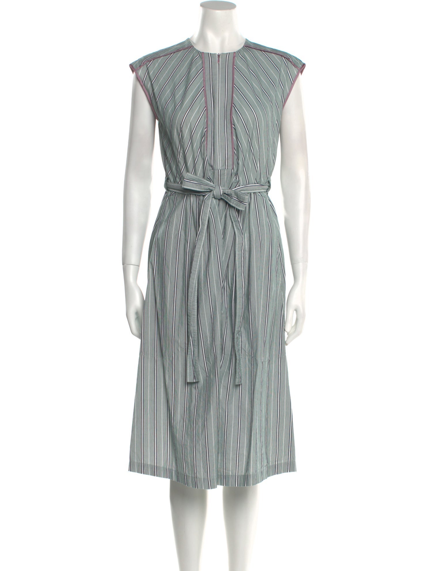 Aknvas Striped Midi Length Dress