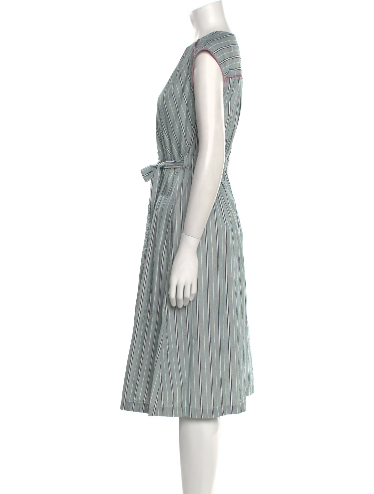 Aknvas Striped Midi Length Dress