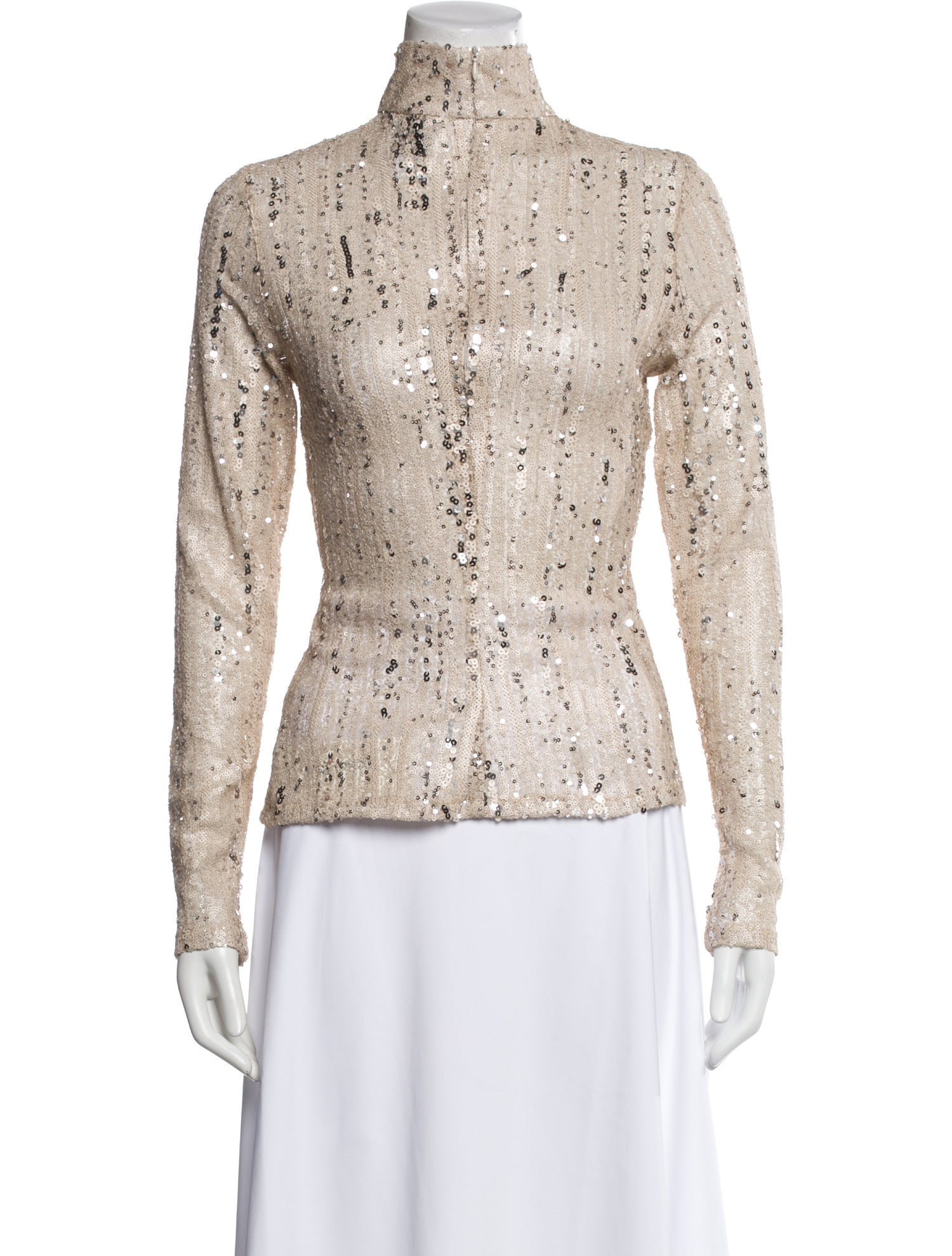 Aknvas Patterned Mock Neck Blouse