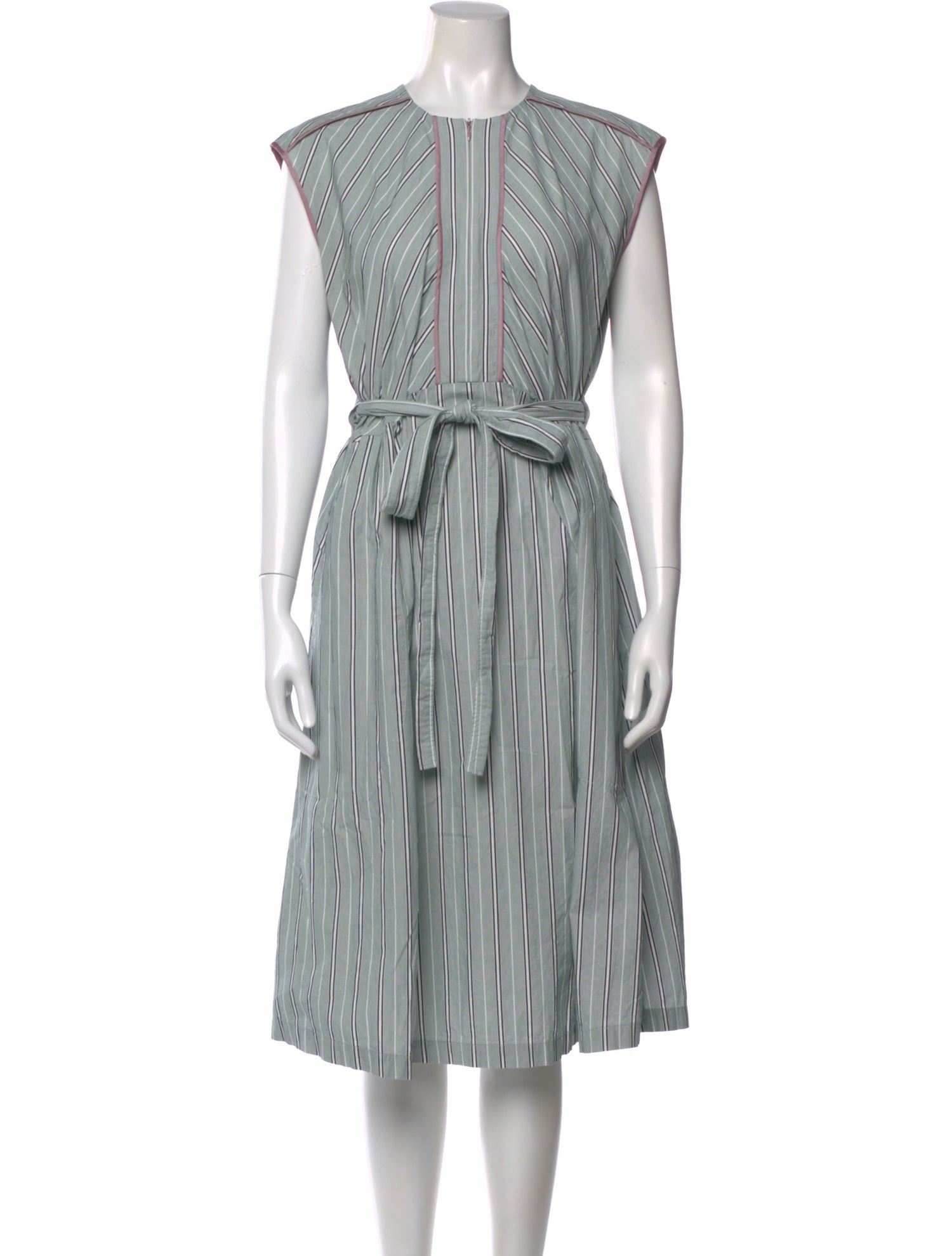 Aknvas Striped Midi Length Dress