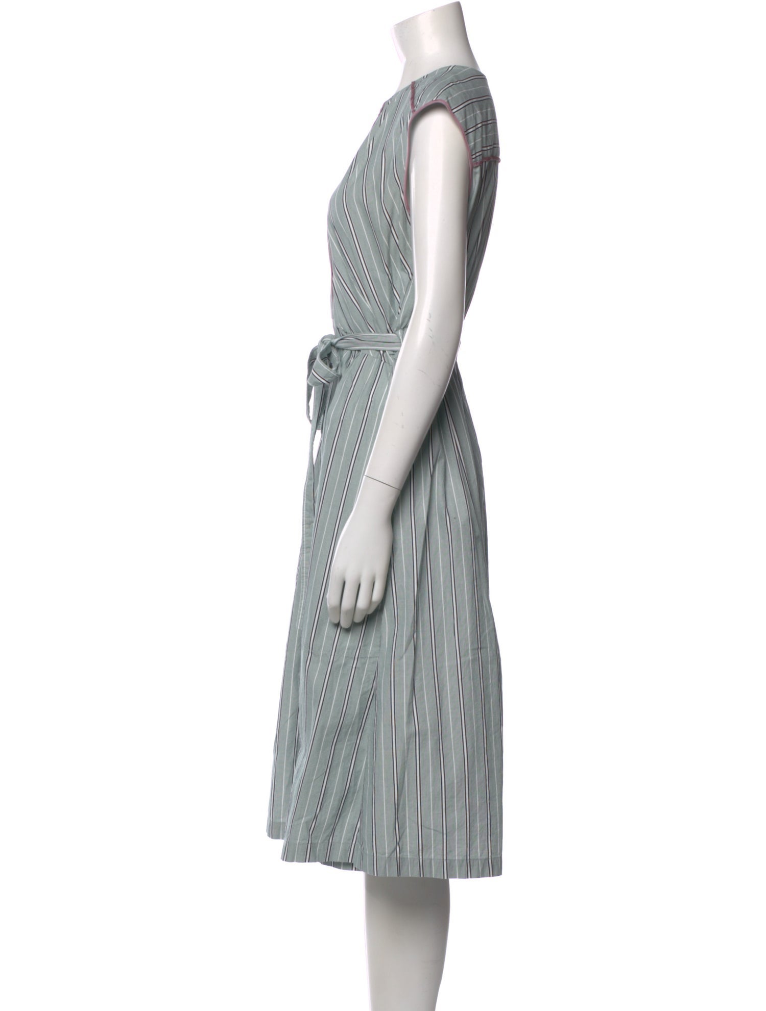 Aknvas Striped Midi Length Dress