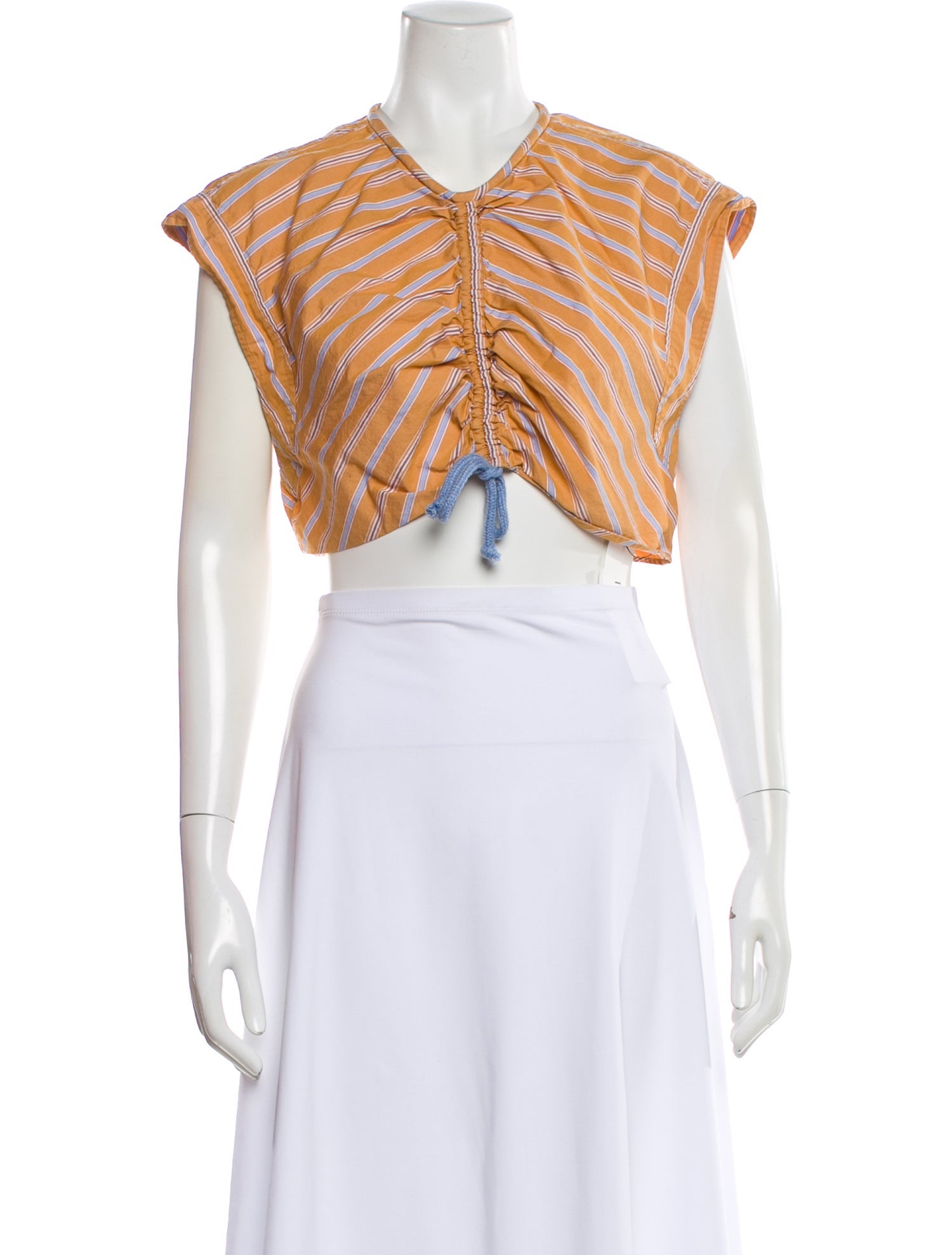 Aknvas Striped Crew Neck Crop Top