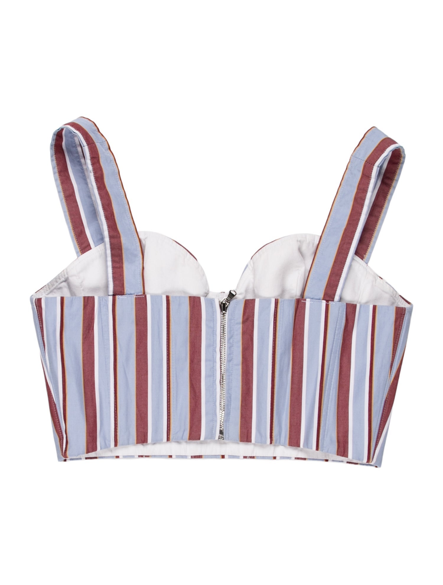 Aknvas Striped Square Neckline Crop Top