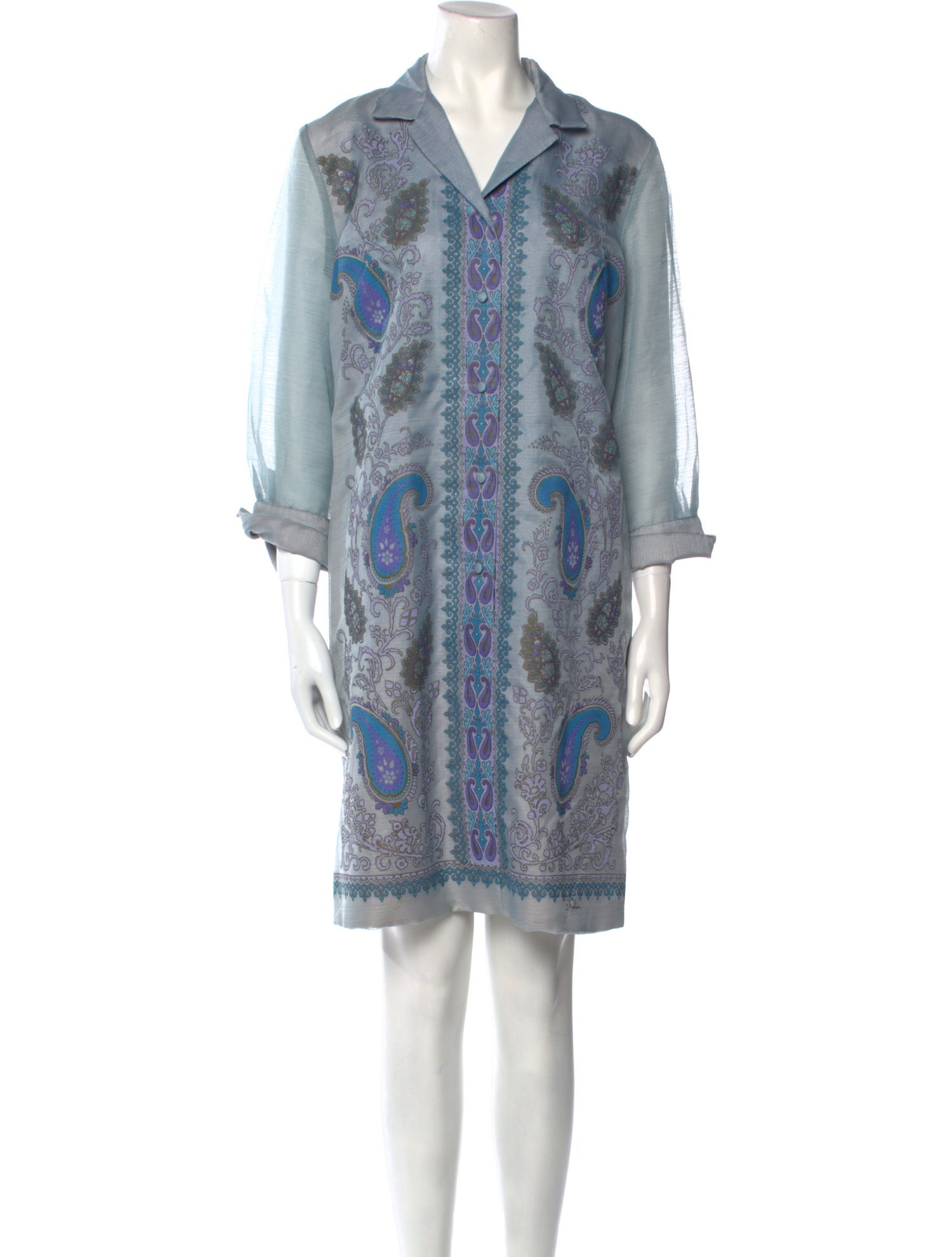 Alfred Shaheen Paisley Print Knee-Length Dress