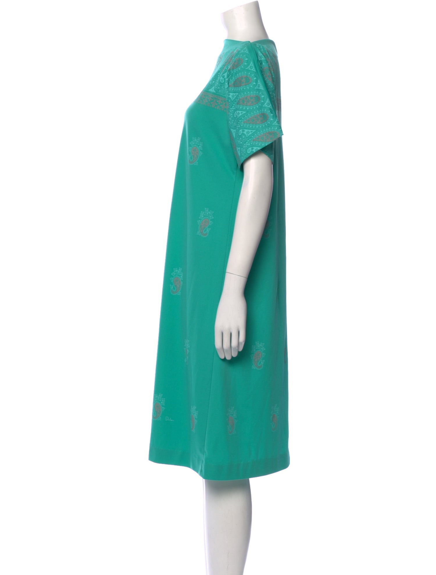 Alfred Shaheen Paisley Print Knee-Length Dress