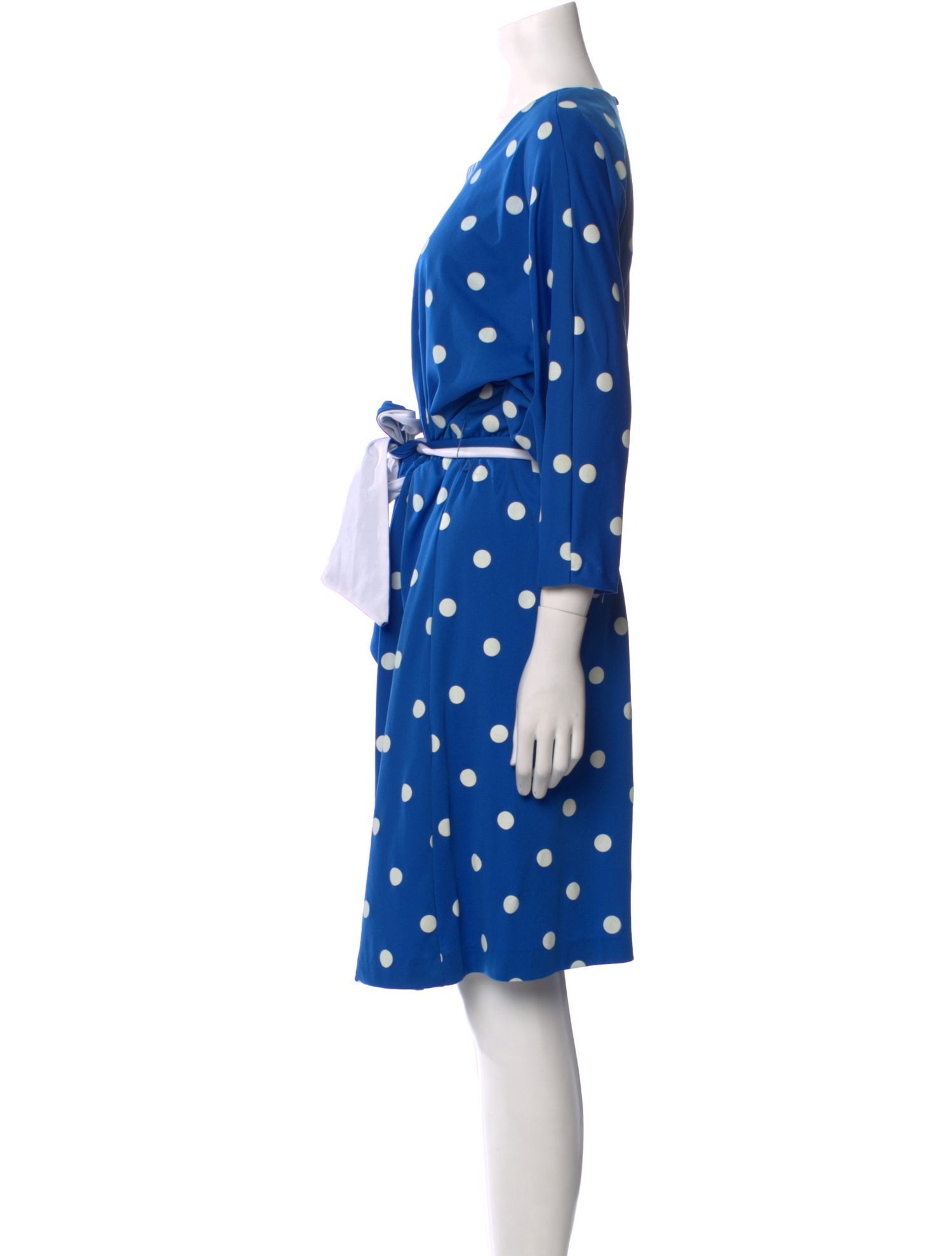 Alfred Shaheen Polka Dot Print Midi Length Dress