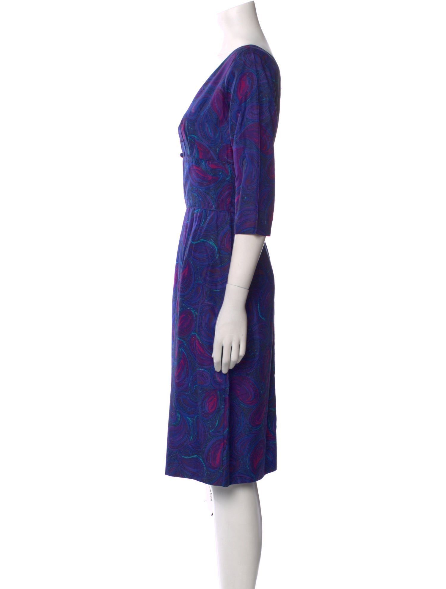 Alfred Shaheen Silk Knee-Length Dress