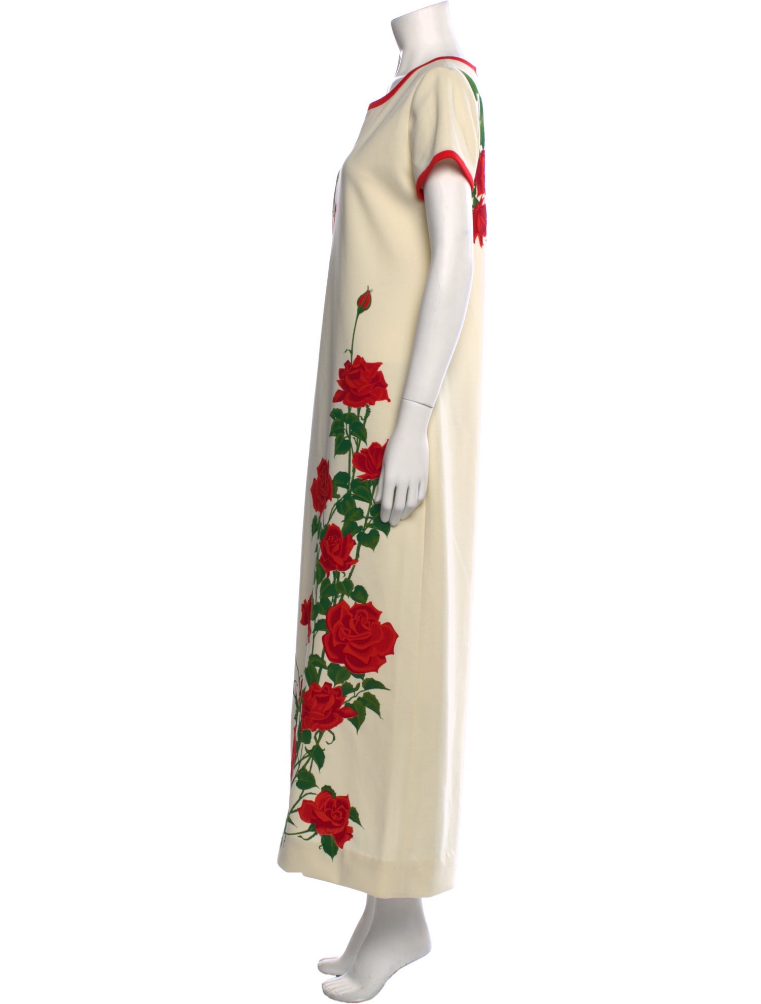 Alfred Shaheen Floral Print Long Dress