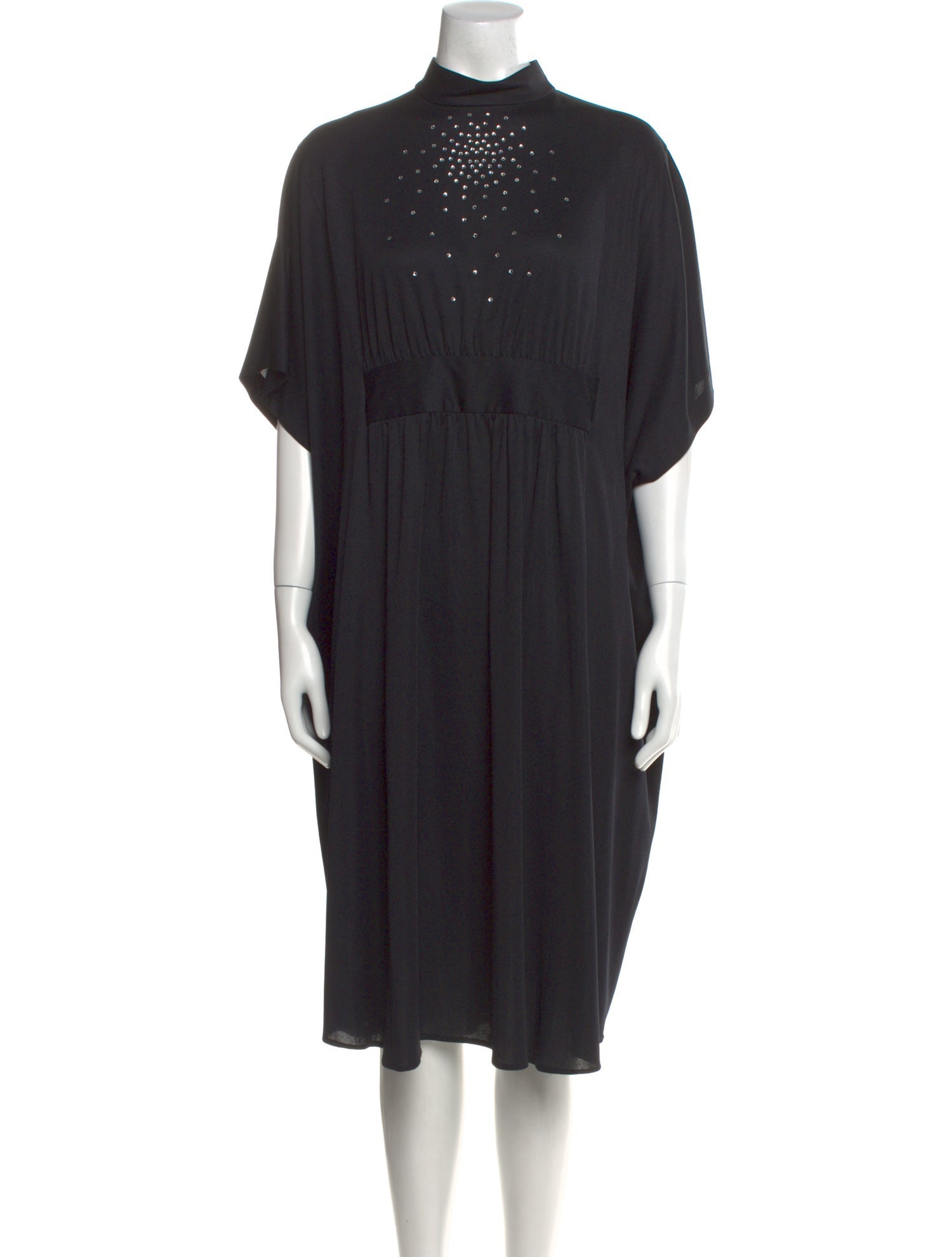 Alfred Shaheen Mock Neck Midi Length Dress